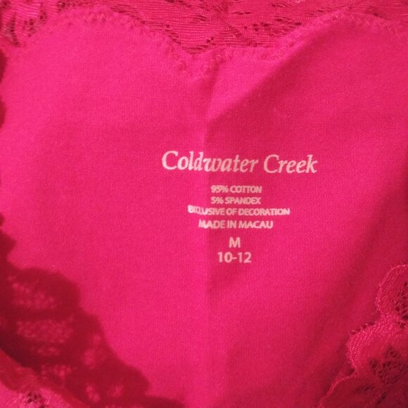 Elegant Red Lace Trim Sleeveless Blouse – Coldwater Creek, Size M (10-12) - Picture 3 of 8